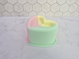 Mini tortera silicona tricolor corazon bordes ondulados